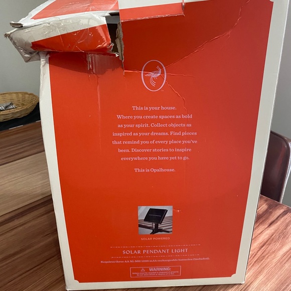 17" LED Outdoor Solar Pendant Natural - Opalhouse - Picture 5 of 10